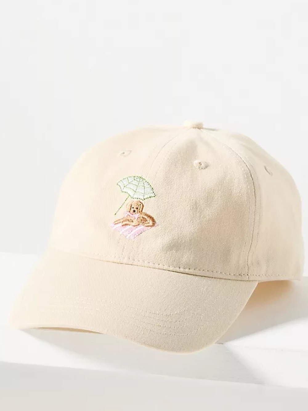 Anthropologie Frasier Sterling Dog Baseball Cap Embroidered Beach Dog Umbrella
